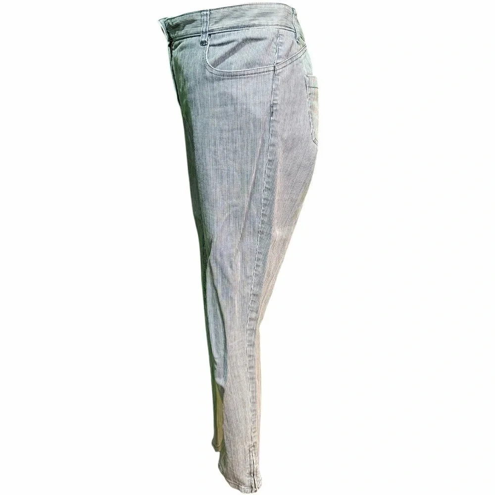 Theory ‘Laurice / Bretagne’ Blue & White Railroad Stripe Skinny Jeans Size 10